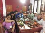 食堂で記念撮影：日本人チームとメルセデスさん、アトムさん、アリシアさん、クラウディオさんの息子さん